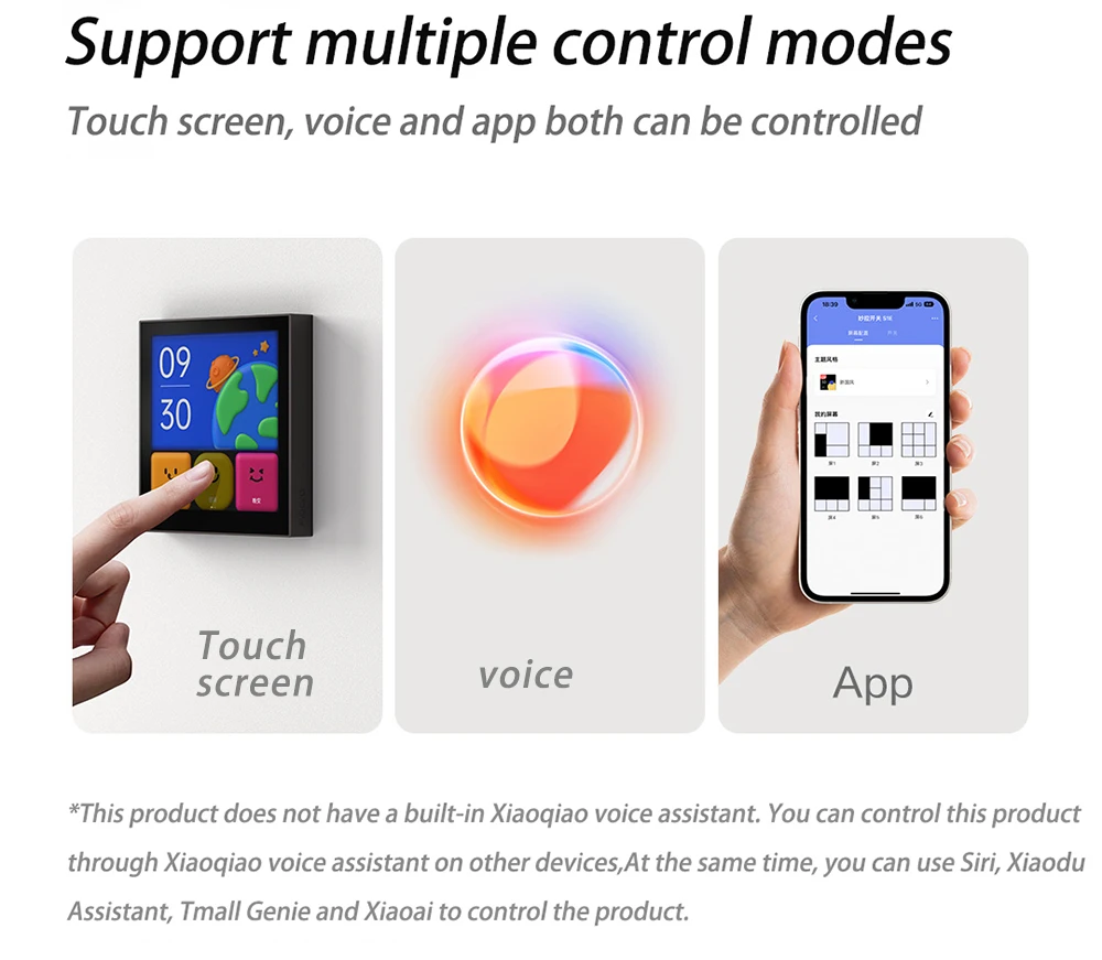 Aqara 스마트 스위치 S1E 스마트 홈 터치 컨트롤 장면 패널, LED 터치 패널, 음성 제어 원격 스위치 홈키트, Aqara 앱