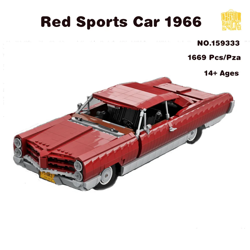 

MOC-159333 Red Sports Car 1966 Model With PDF Drawings Building Blocks Bricks DIY Toys Birthday Christmas Gifts