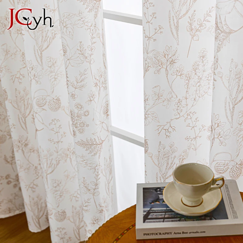 Living Room Sheer Curtains for Girls Bedroom Kitchen Translucent Voile Curtain for Bathroom Tulle Panel Ready-made Firanki Salon