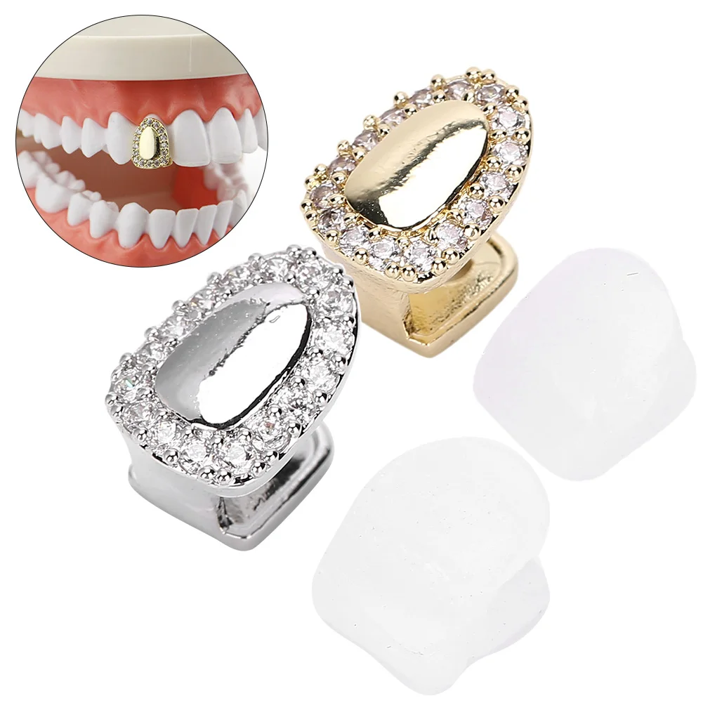 Hip Hop Teeth Decoration Single Tooth Bling Teeth Accessory Decoration for Halloween Party Hip Hop Show Single Tooth Decoration