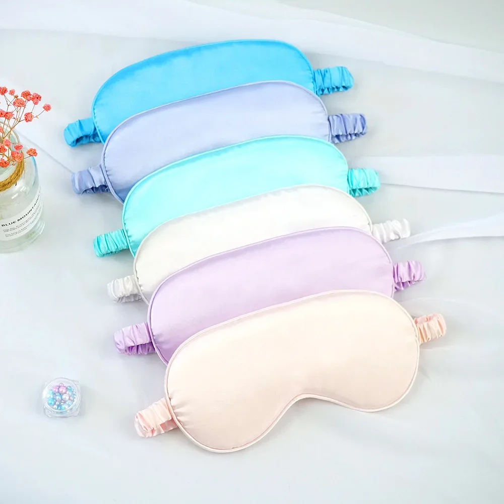 Women Imitated Silk Sleep Eye Mask Portable Travel Eyepatch Nap Rest Blindfold