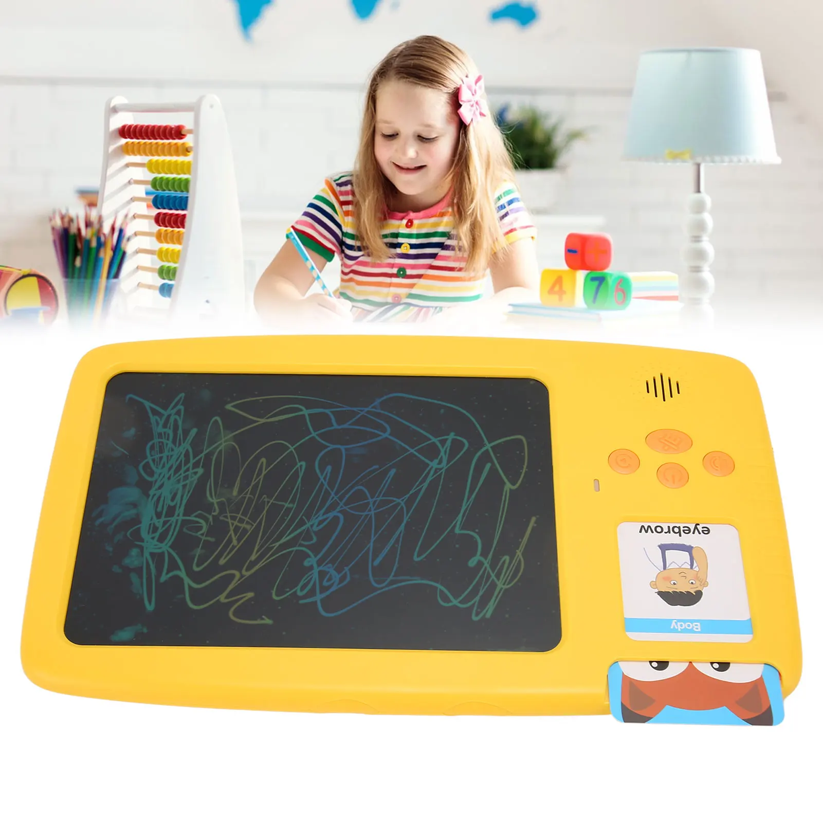 Electronic Drawing Pads 112 Cards Educational Eye Screen LCD Writing Tablet Start Button 8.5in for Study for Girls - Image 3