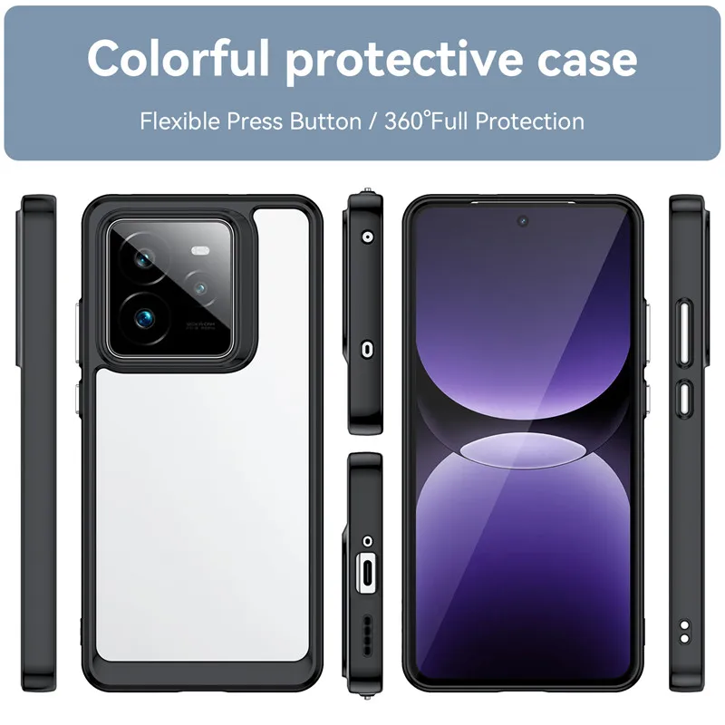 Enhanced Protective Case Cover - TPU Border & Acrylic Backplane Bumper