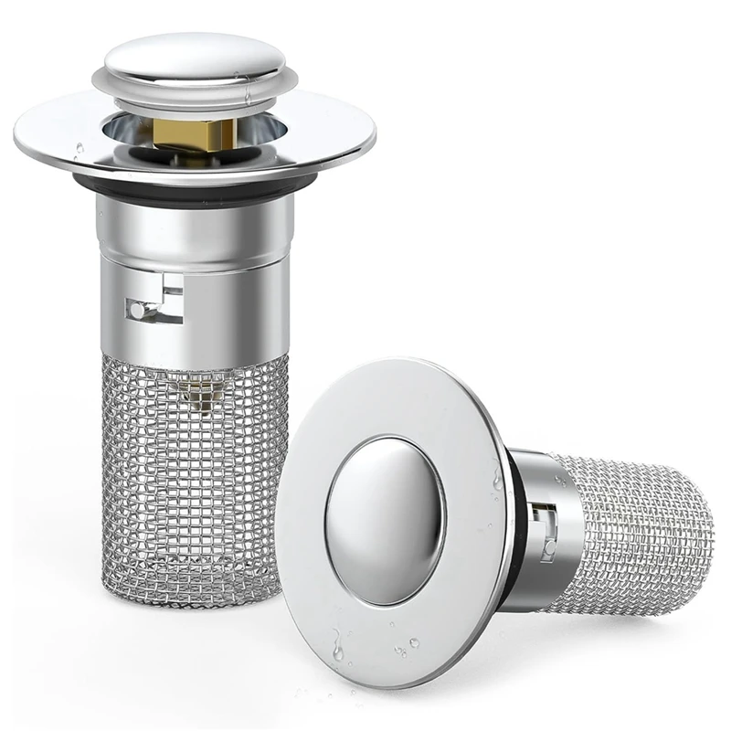 

Bathroom Sink Up Drain Stopper-Brass Core Sink Drain Straine ,Universal Basin Sink Plug Replacement Fit 1.02In-1.2In Durable