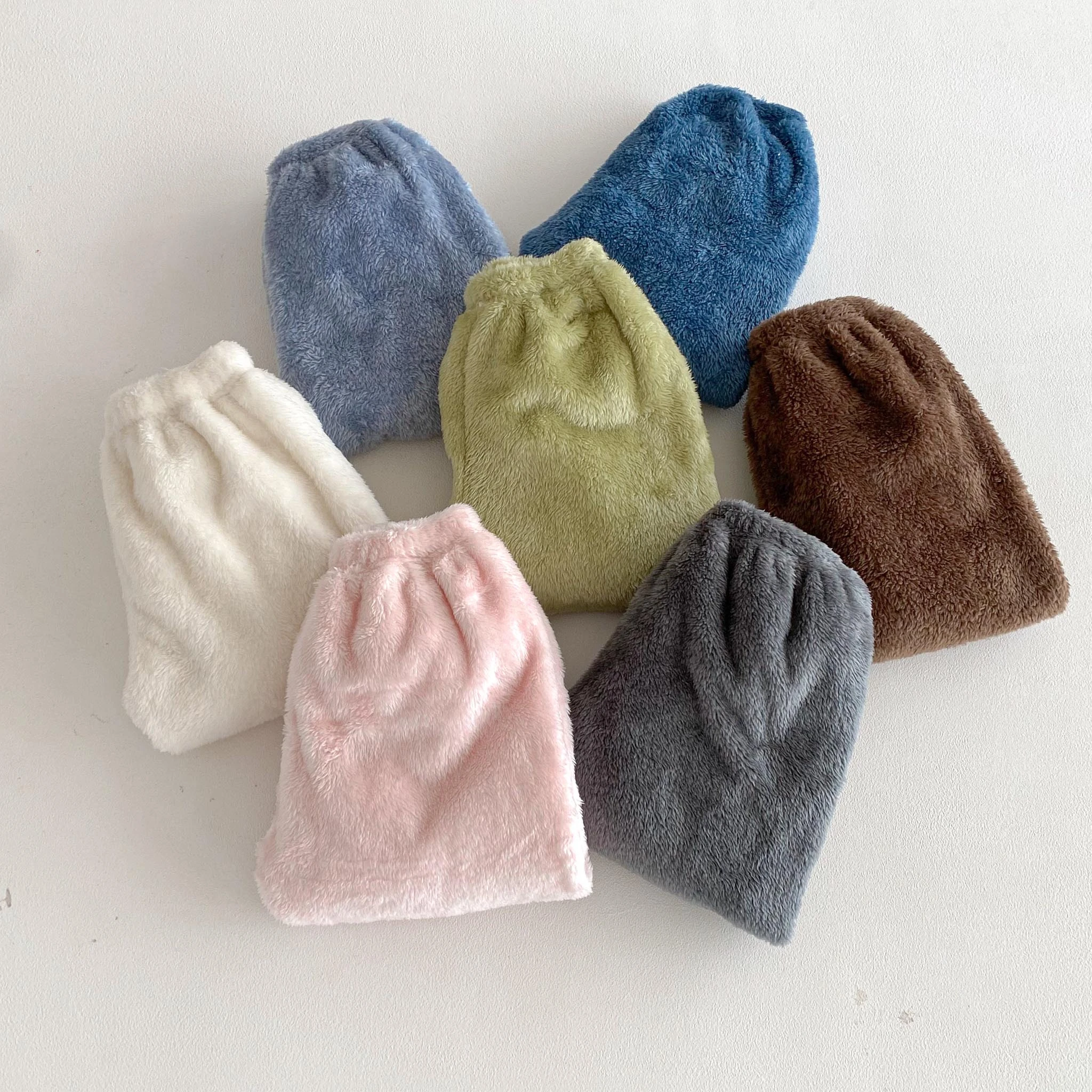 طفل الكورية نمط العصرية أفخم السراويل الشتاء الدافئة الصوف السراويل للجنسين بنين بنات موضة ملابس منزلية غير رسمية في الهواء الطلق بانت شعبية