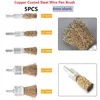 Heavy Duty 6mm Shank Copper Plating Stainless Steel Wire Wheel Brushes Suitable For Aviation And Petroleum Industries (5 Pack) 2