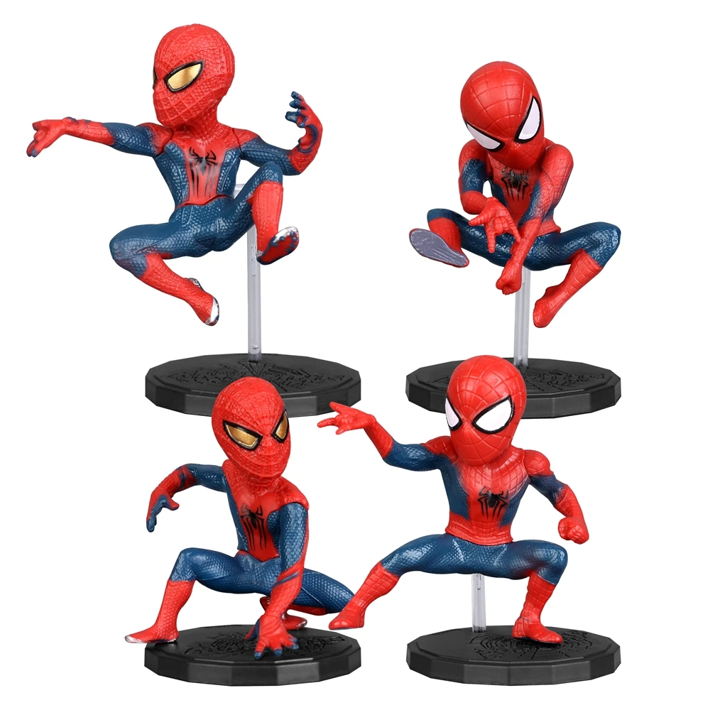 Hasbro Movie Superhero Spider 4pcs/Set 6-8cm Action Figure Anime Decoration Collection Mini Doll Toys Model Children