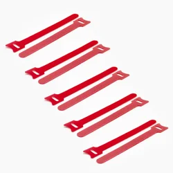 Versatile Reusable Nylon Cable Organizer with Self - Adhesive Straps - 100Pcs (Red)