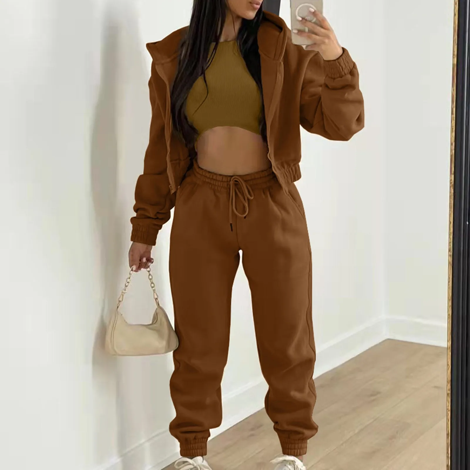 Brown women's jogger set sold by 100 Spartans