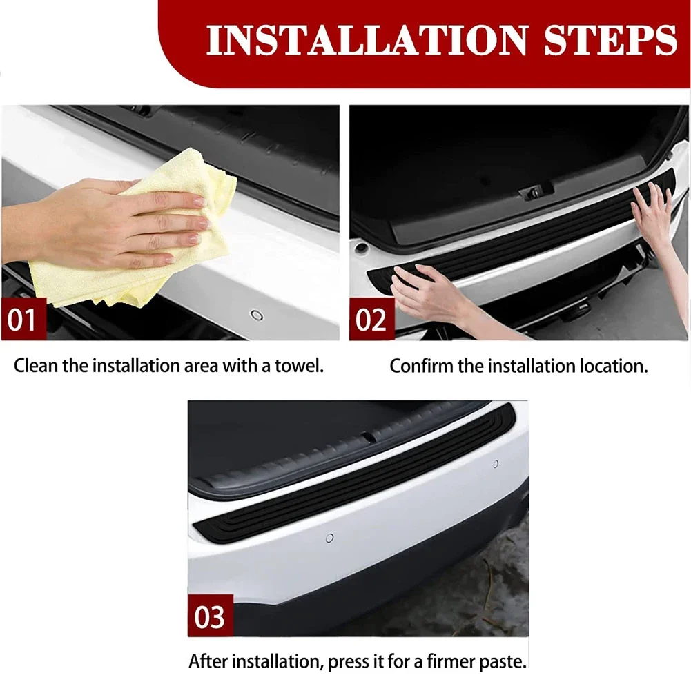 Universal Auto Stamm Tür-Schwellen Platte Schutz Anti-Scratch Hinten Stoßstange Schutz Gummi Leisten Pad Trim Abdeckung Streifen Auto Styling – Detail 12