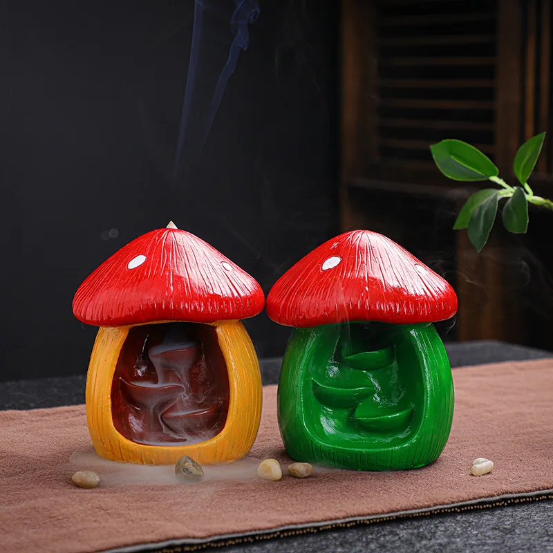 The Cute Mushroom Elves Purple Clay Backflow Incense Burner, 47 OFF
