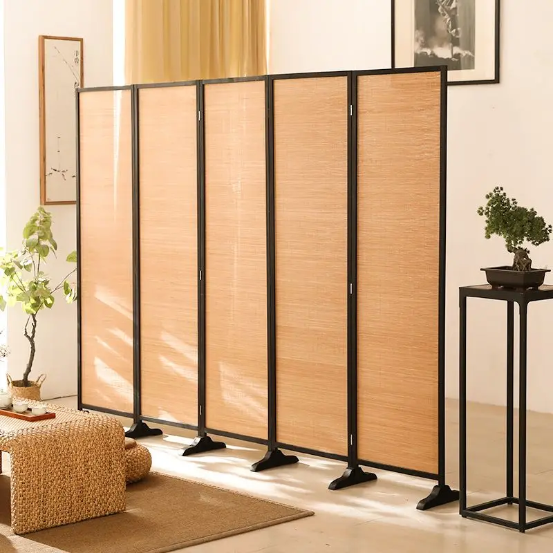 Simple 4/5/6 Panel Room Divider Folding Bamboo Screen, Movable Folding Partition Wall Separation Dividers Panels,For Hotel Home