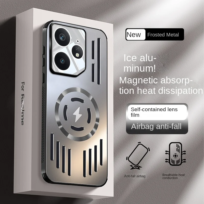 Hard Metal Heat Dissipation Magnetic Wireless Charging Phone Case - Protective Back Cover