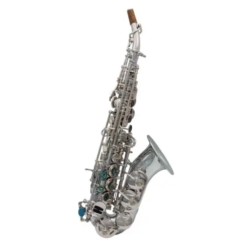 

music Yani style full silver plated Curved Soprano Saxophone soprano sax
