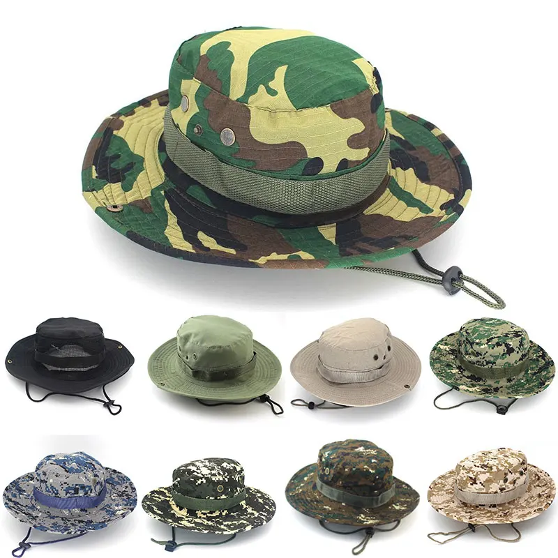 Sunscreen Hat for Sport Outdoor Hiking Fishing Camping Hunting Jungle Cap Camouflage Tactical Caps Military Boonie Hat Men Women