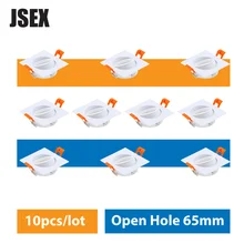 

10 PCS/LOT Recessed Light LED Ceiling Cut-Out 65mm Square Fixtures Frame GU10 MR16 Lamp Holder 360 Degree Rotation