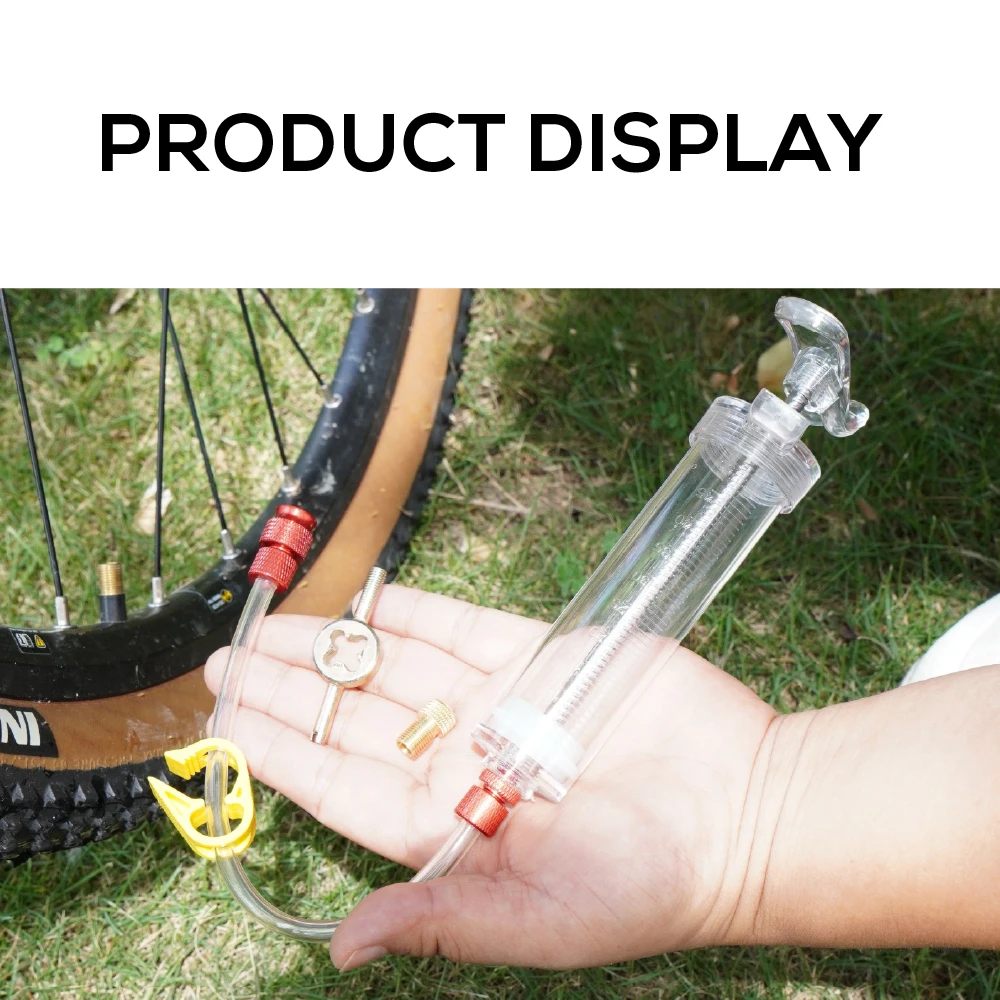 Tubeless Tire Sealant Injector Kit with Measuring Scale and Valve Core Tool