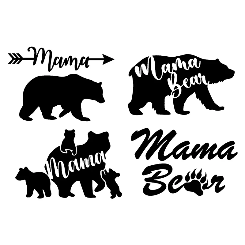 

22030 # Mama наклейка «Медведь» 4 шт, наклейка на автомобиль с медведем и стрелкой, водонепроницаемая виниловая наклейка, автомобильные аксессуары