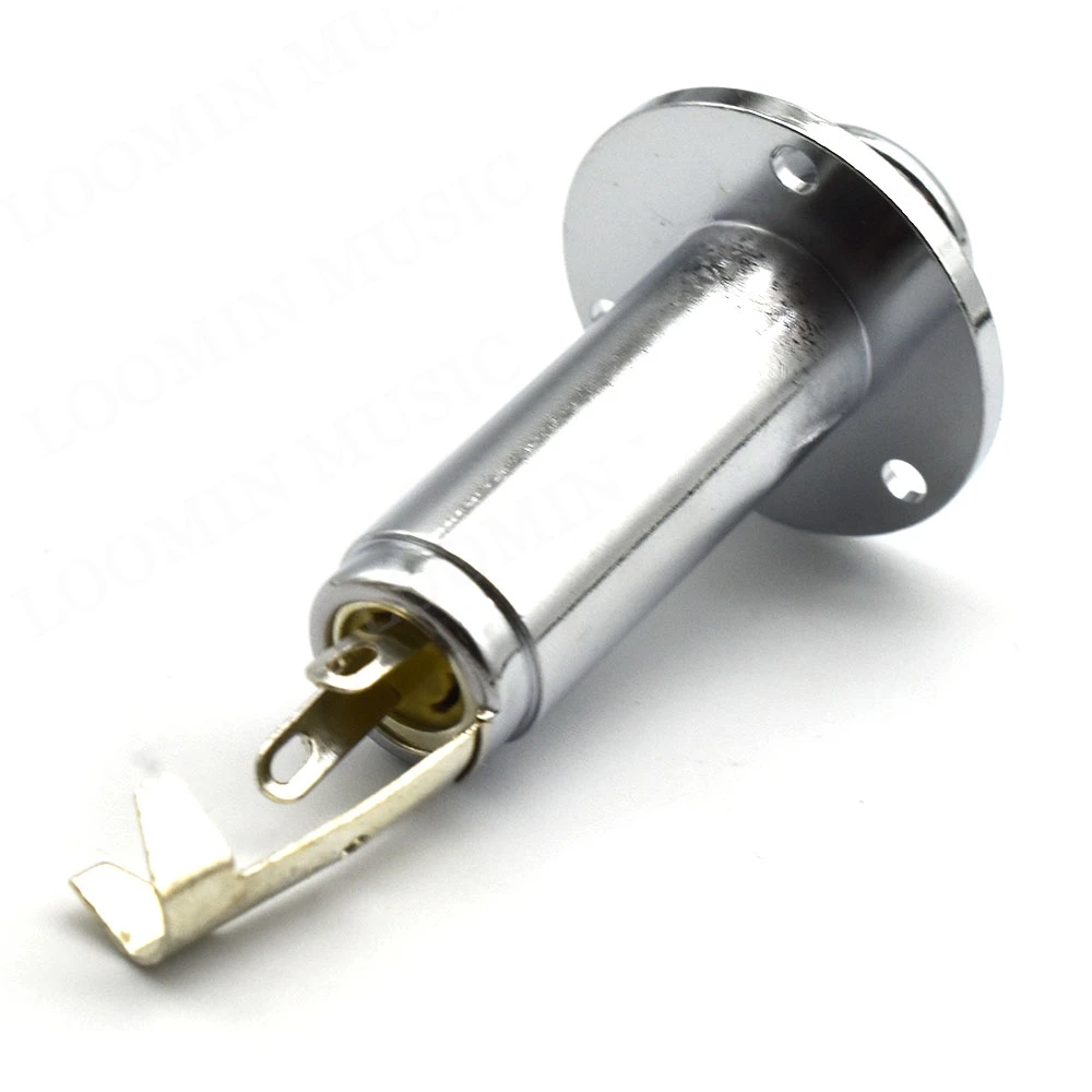 Round Acoustic Electric Guitar Endpin Cylinder Output End Pin Plug Jack Socket 1/4" 6.35mm Guitar Jack Accessories