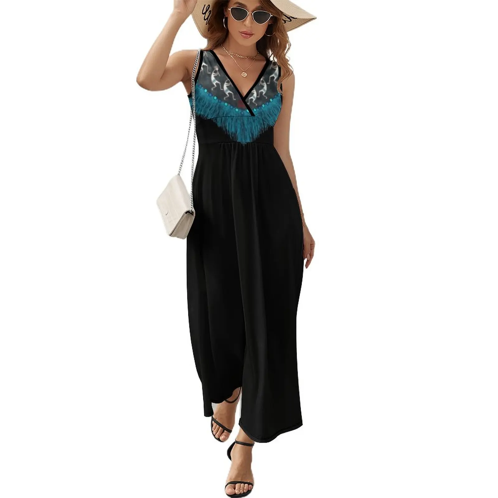 

Indian Neck Shaw Sleeveless Dress purple dress Women's summer dresses ladies dresses for special occasions
