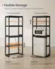 Kitchen Bakers Rack with Power Outlet  4-Tier Coffee Bar Table with Adjustable Shelf  Mini Fridge Shelf  Microwave Stand  15.7 5