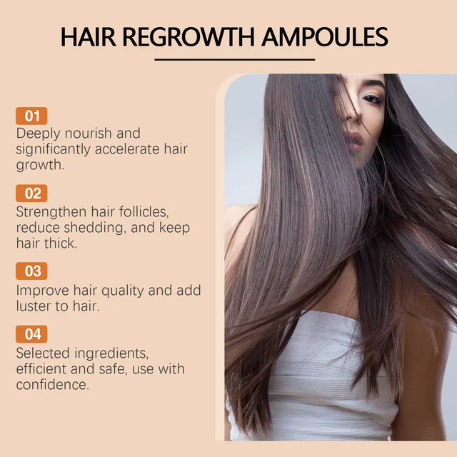 Hair Growth Ampoules Regrowth Anti Hair Loss Repair Split End Dry Damaged Hair Essential Oil Nourishing Scalp Portable Hair Care 5