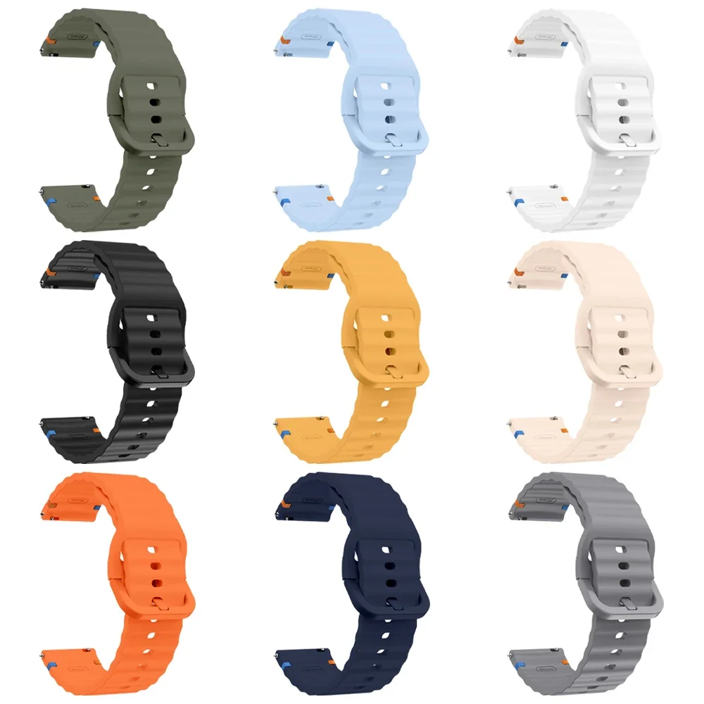 22mm 20mm Watch Strap For Huami Amazfit BALANCE Band GTR 4 2 2E GTR3 Pro/GTS 4/2 mini GTS 3/Bip 3 Pro U S Silicone Wave Bracelet