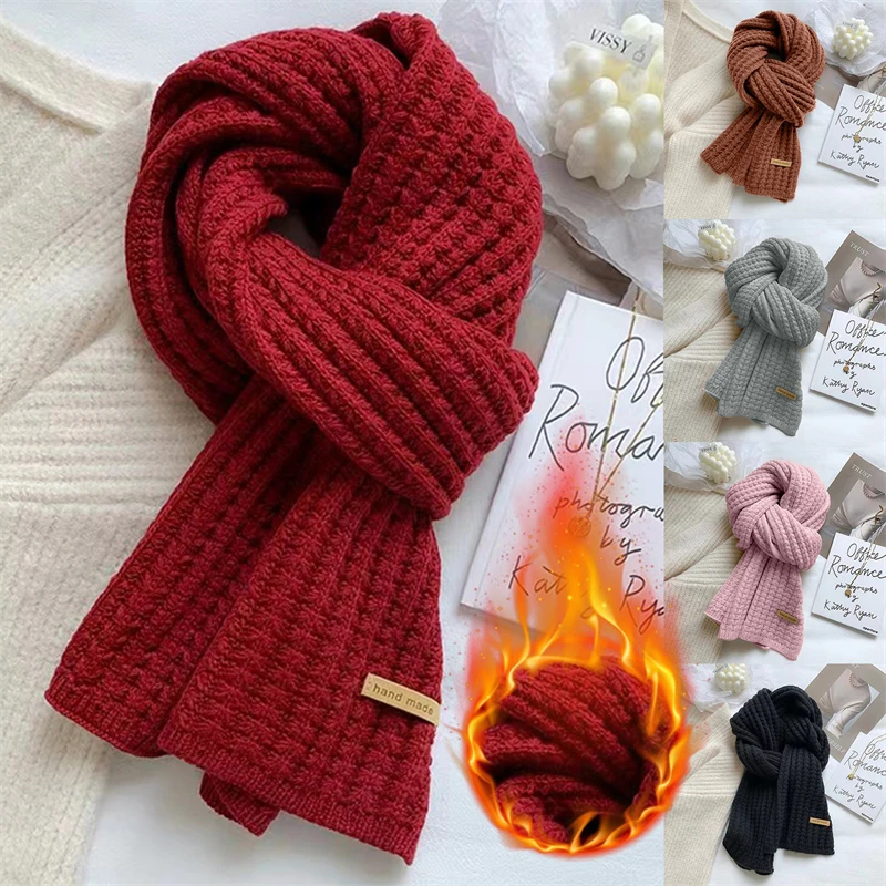 Men Women Winter Knitting Thermal Neck Warmer Tube Outdoor Skiing Motorcycle Scarf Thickening Windproof Neck Cover Riding Bib winter accessories knitted scarf