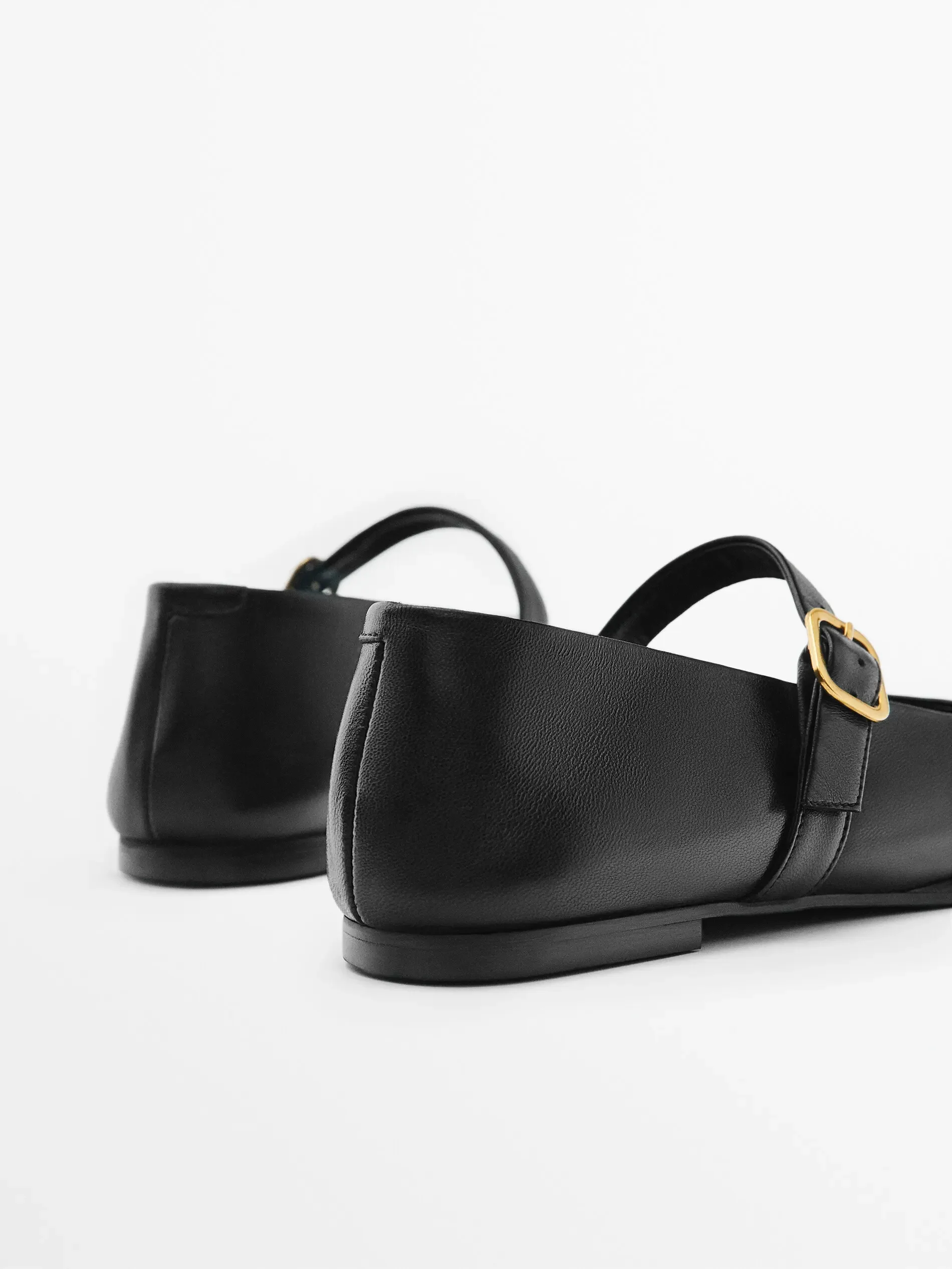 2024 Autumn New Buckle Strap Decoration Casual Hundred Ballet Shoes Flat Shoes Female Shallow Mouth Square Head Single Shoes