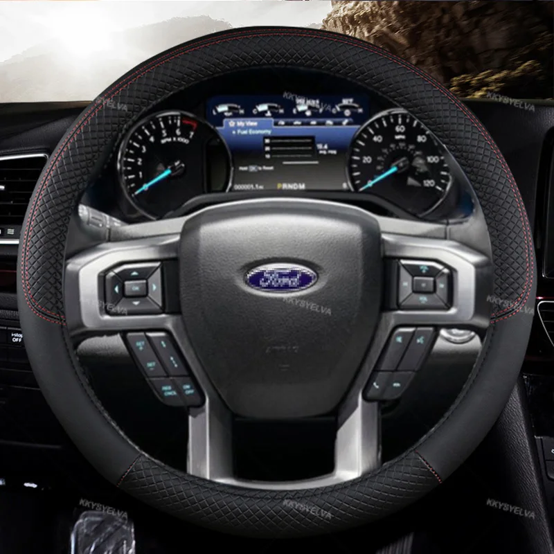 Cuoio Della Copertura Del Volante Dell'Automobile Per La Spedizione Di Ford 2007-2022 F150 F-250 2000-2022 F-350 Accessori Automatici Di Servizio Ecce