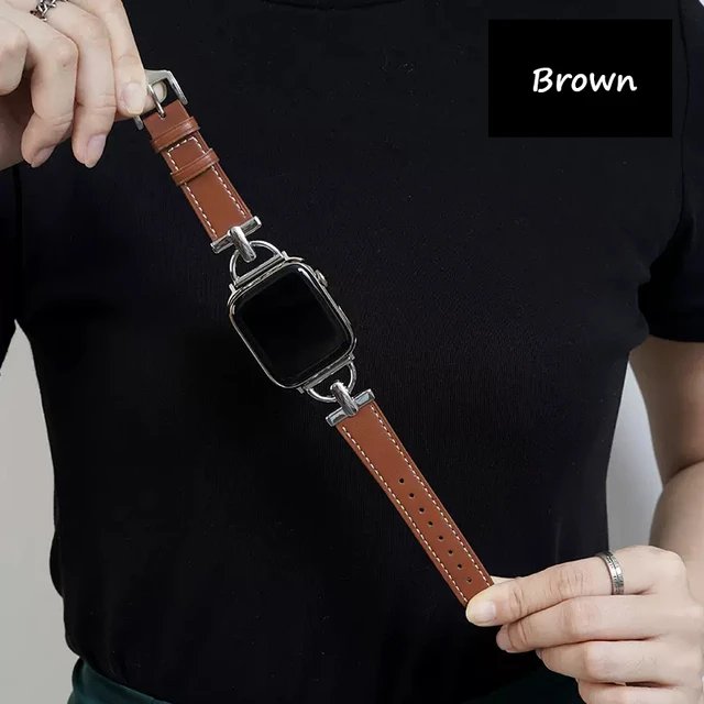 Luxury Apple Watch Band Series 5 44mm  Apple Watch Straps Women Slim  Leather - Watchbands - Aliexpress