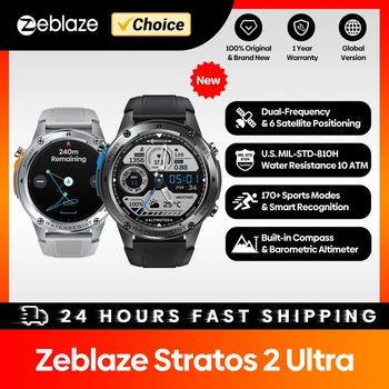 New Zeblaze Stratos 2 Ultra GPS Smart Watch Built-in Compass Barometric Altimeter Dual-band GNSS Voice Calling Smartwatch 10 ATM 1