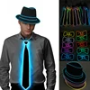 light up Men's hat and tie Led luminous Funny hat glowing Top Hat for Fluorescent club dance show props performances costumes 1