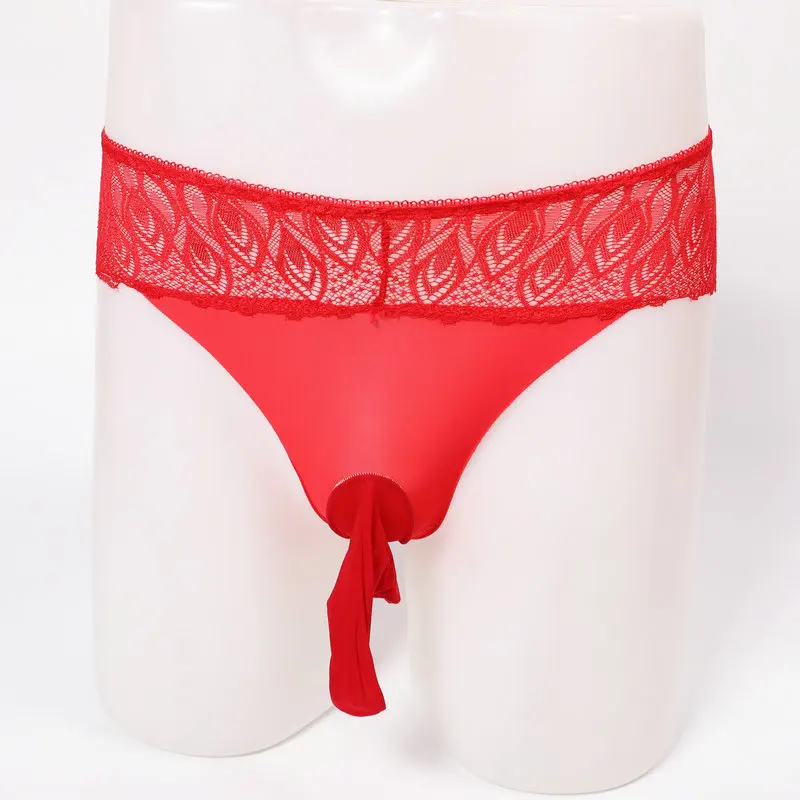 

Men's ice silk underwear lace sexy ultra-thin breathable seamless briefs men with jj sets of sexy stockings underwear