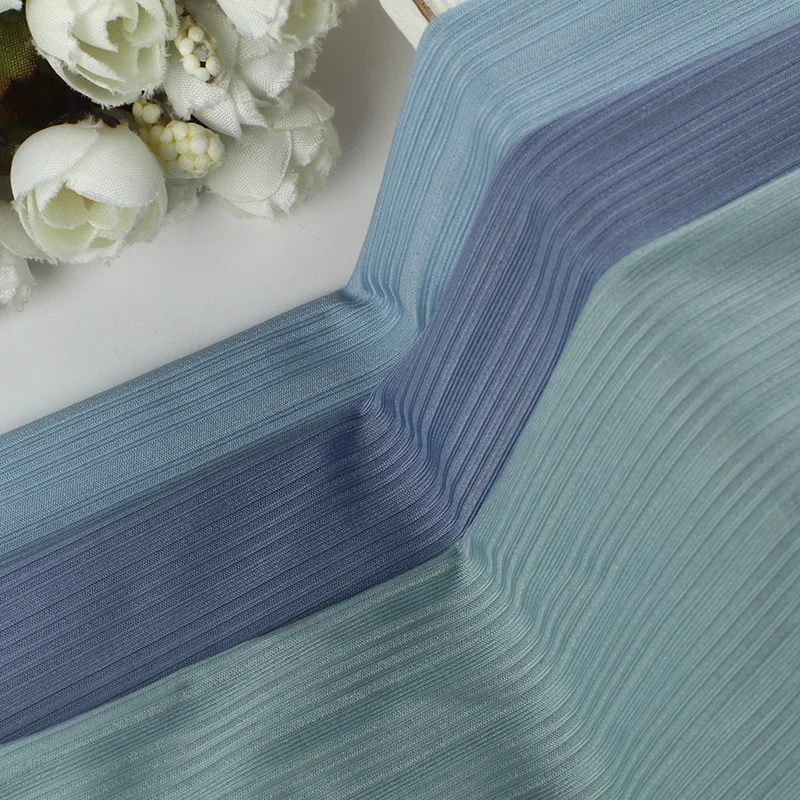 Stretch Fabric 1 Meter Line Texture Stripe Elastic Fabric Ice Soft Skin Friendly for Sportswear T-shirt Vest Suspender Top