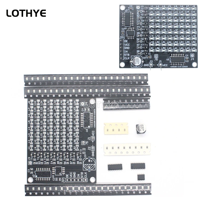 Welding Practice Kit 64 LED SMD Dot Matrix Advertising Screen 0-9 Digital Display Fun DIY Electronic Kit Soldering Practice