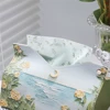 Oil Painting Tissue Storage Box PU Leather Napkin Holder Home Living Toilet Paper Case Creative Kitchen Tissue Organizer Boxes 2