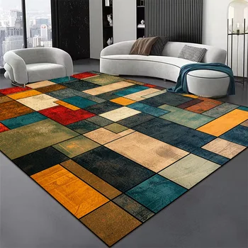 Nordic Abstract Geometric Plush Rug 1