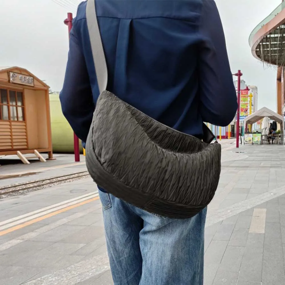 

Motingsome Luxury Pleated Waterproof Bag Nylon Parachute Fabric Fashion Women Shoulder Bags Girls School Book Bags Tote 2024 New