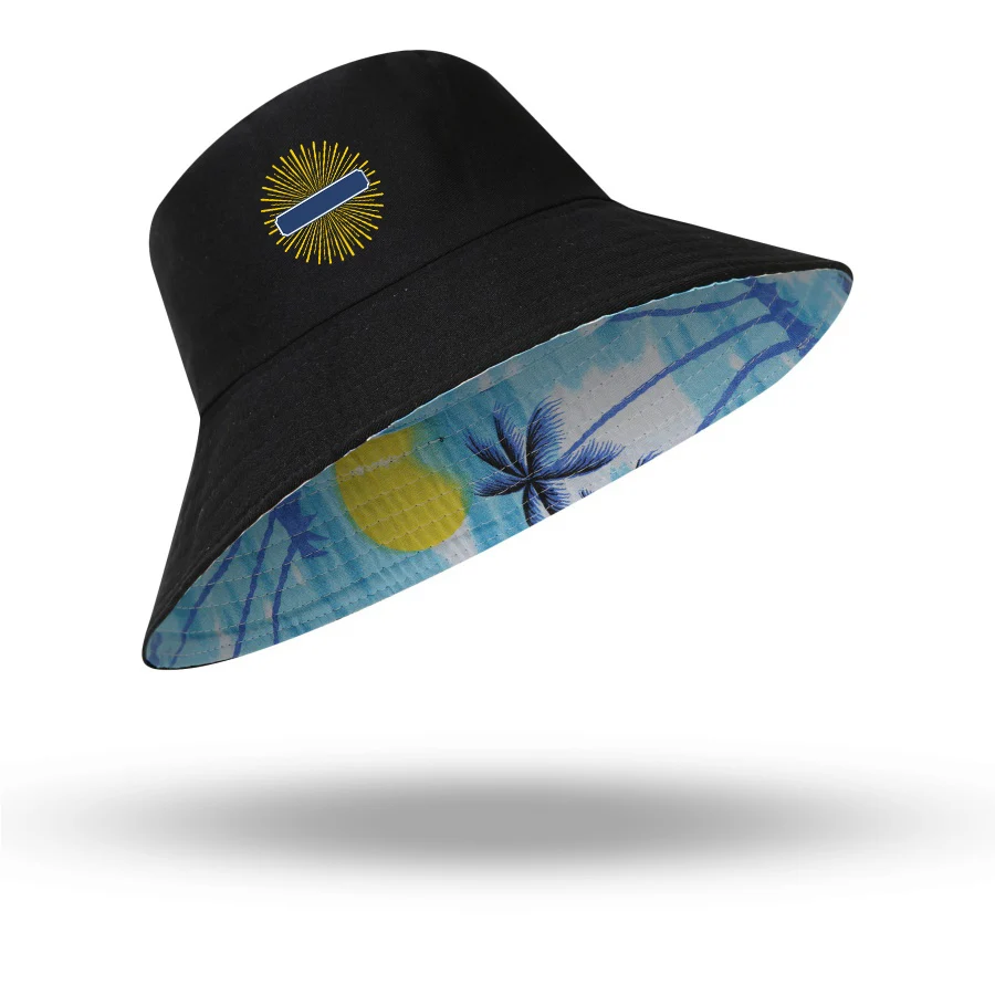 New France Bob Hats Cappello Da Pescatore Uomo Donna Reversibile Outdoor Coconut Tree Beach Fisherman Fishing Bob Hat