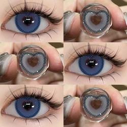 Enhance your look with UYAAI's Yearly Blue Colored Contact Lenses (Heart eyes Blue)