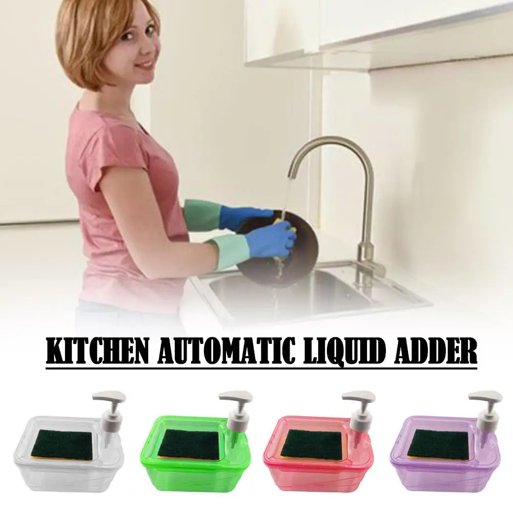 

New Soap Dispensers Bottle Manual Pump Soap Sponge Kitchen Container Gadgets Organizer Detergent Bathroom Manual Storage Pr X5P9