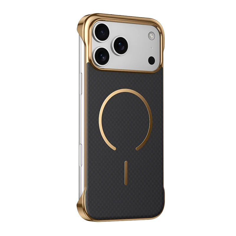 Magsafe Magnetic Wireless Charging Carbon Fiber Shockproof Phone Case with Frameless Air Bumper Design