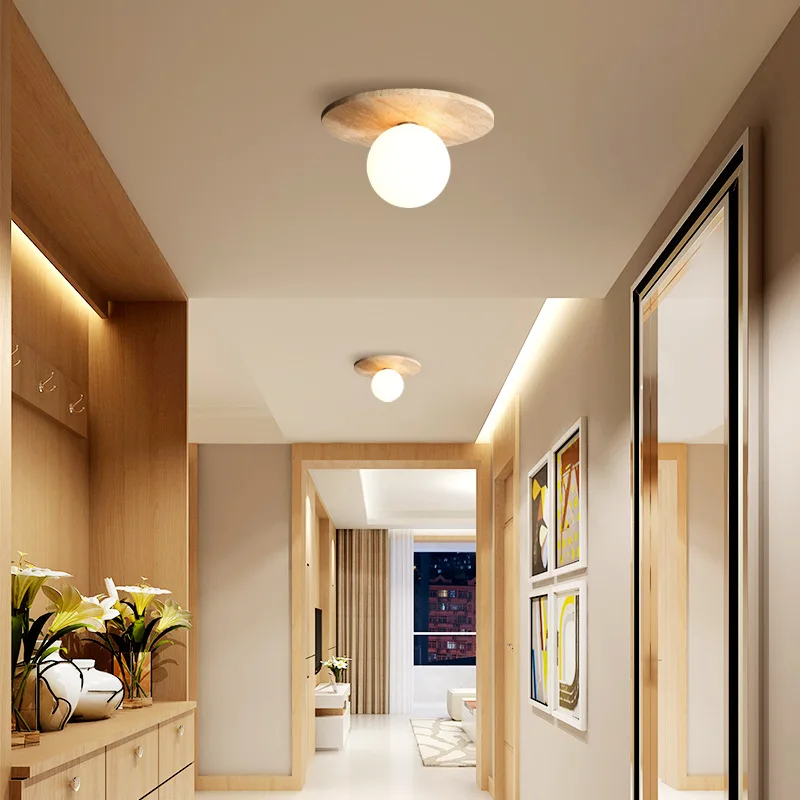 

Круглый мраморный потолочный светильник G9, белая стеклянная лампа для спальни, коридора, ресторана, простая лампа из натурального камня, Прямая поставка