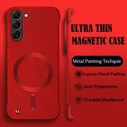 Luxury MagSafe Wireless Charging Phone Case - Premium Magnetic Protective Cover - S21 FE (Red)