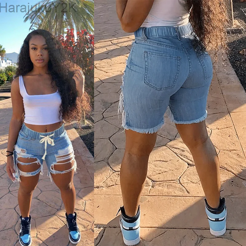 

Women Summer Shorts Jeans High Waist Casual Zipper Fly Pockets Jeans High Street wear Denim Shorts Fashion Pants