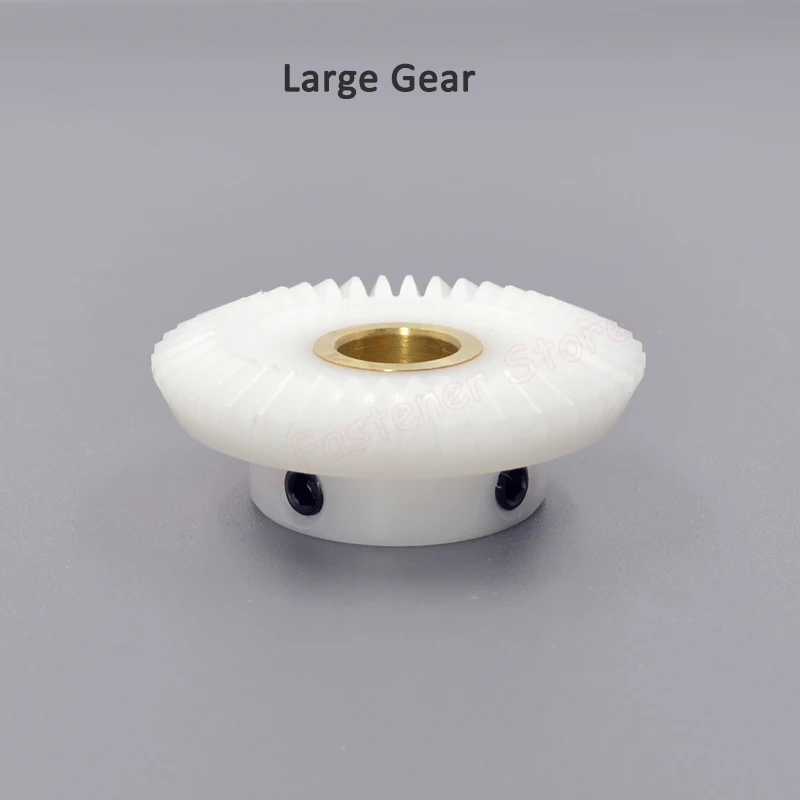 1pc 1:2 Bevel Gear 1M 20 40 Teeth White POM Equal Diameter Bevel Gear 90 Degrees Meshing Angle Plastic Gears Bore 5-12mm