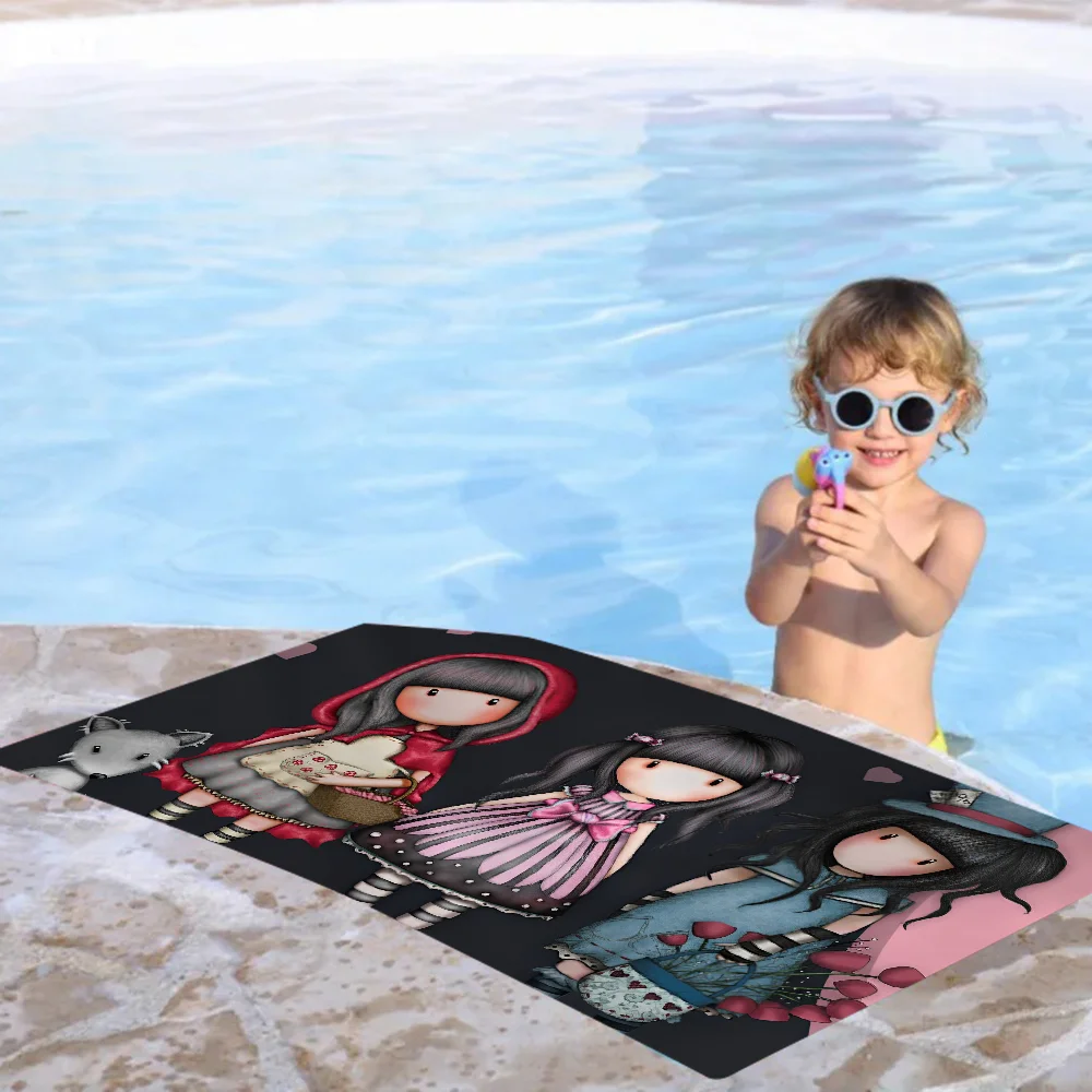 Cartoons S-Santoro G-Gorjuss Microfiber Beach Towel Absorbent Quick Dry Soft Yoga Swimming Resort Mountain Climbing Towel 3