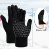 Winter gloves, men's gloves black heated non-slip touch screen with hot soft knit for running, driving and hiking 5