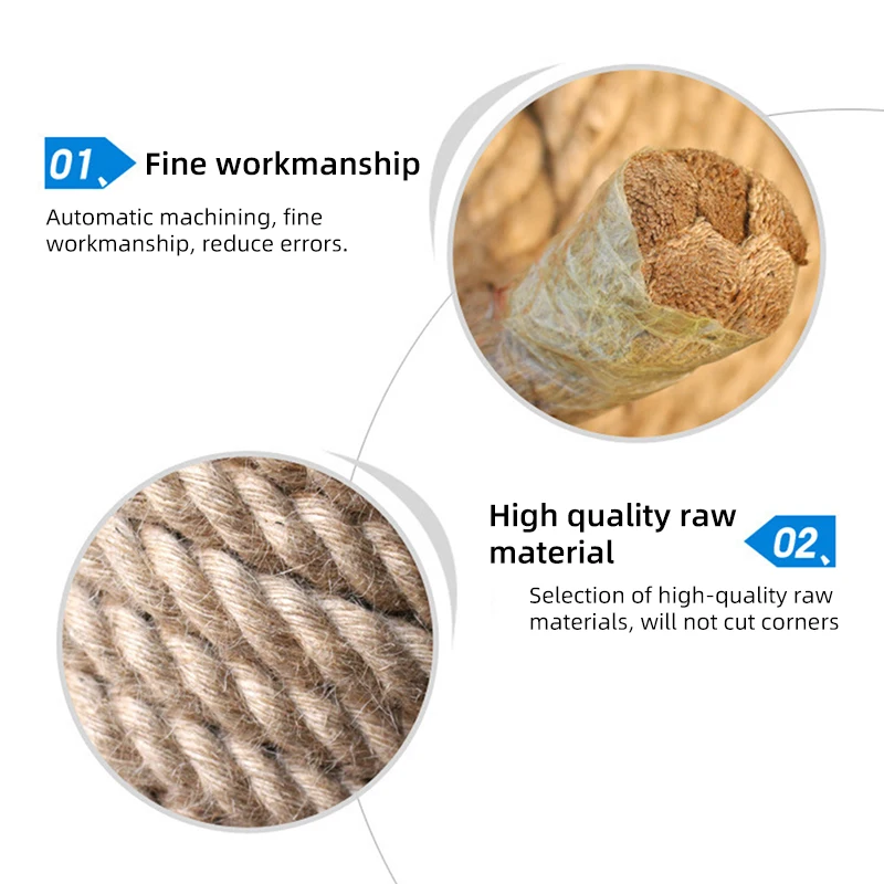 10M Natural Jute Rope Heavy Thickness Gardening Tied Rope Wrapping Home Decor Outdoor Staircase Decorated Fence Twine Craft Natural Jute Rope